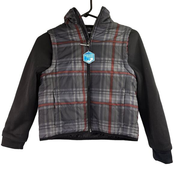 Swiss Alps Boys Plaid Hooded Jacket Size Small 8 New with tags - Picture 1 of 5
